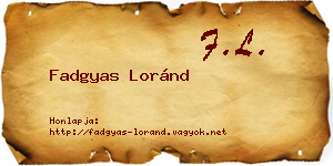 Fadgyas Loránd névjegykártya