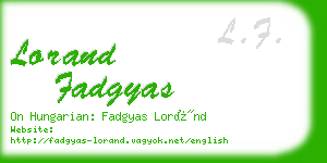 lorand fadgyas business card